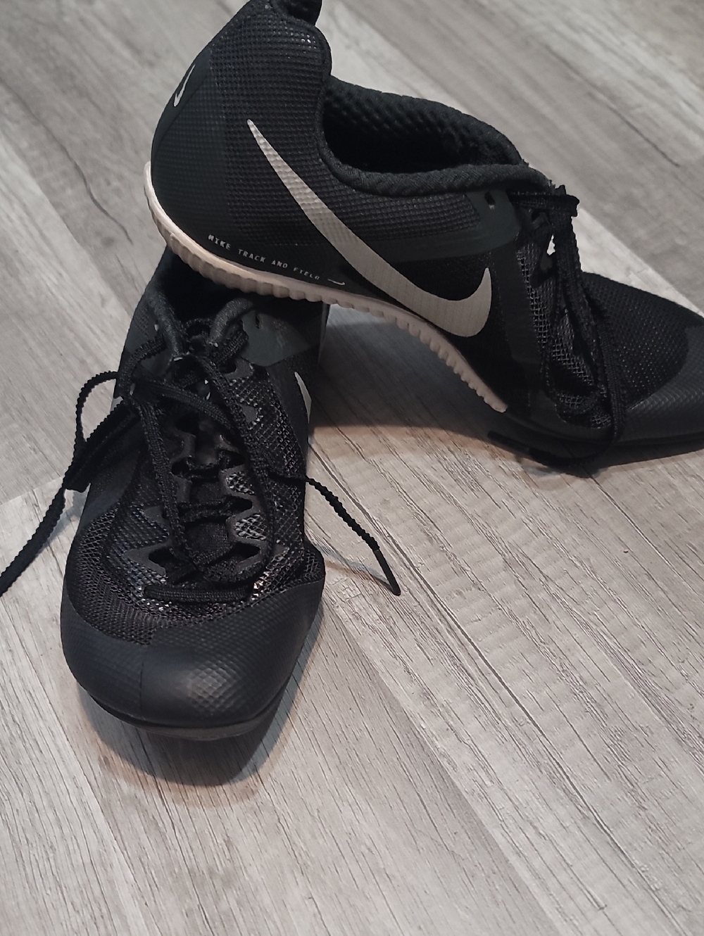 Nike Black With Silver Swoosh Track Spikes (Spikes Not Included)